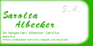 sarolta albecker business card